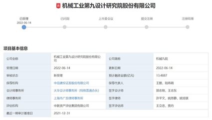 機械九院擬IPO 研發投入過億，科研技術人員占比近七成，信息技術咨詢服務成核心增長引擎